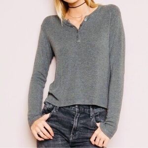 Brandy Melville Grey Long Sleeve Soft Top